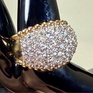 WH Gold over Sterling Silver Multi Stone Ring size 7.75 9.4 grams